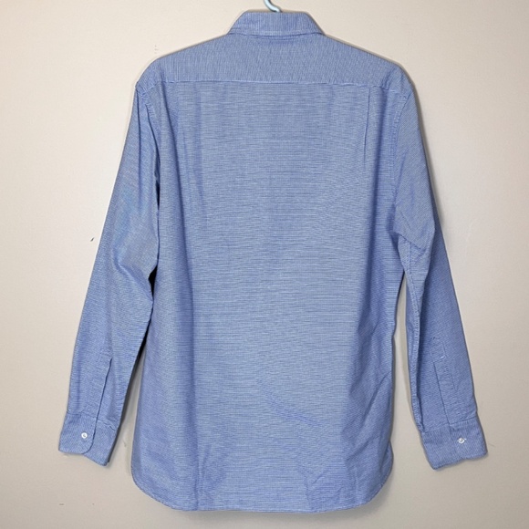 Psycho Bunny Check Button Down Long Sleeve Shirt - Men's Size L - Blue - Picture 3 of 11